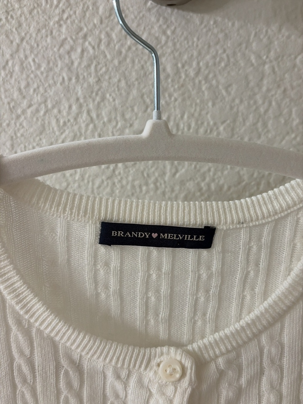 Brandy Melville Zoe Cable Knit Cardigan — White 🤍 - Picture 4 of 4